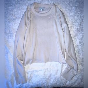 Aerie distressed crew neck. Beige size medium